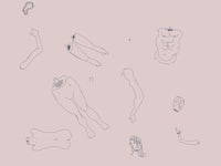 a series of drawings of various limbs and torsos