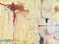 a painting with a lot of paint on it