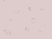 a drawing of various animals on a pink background